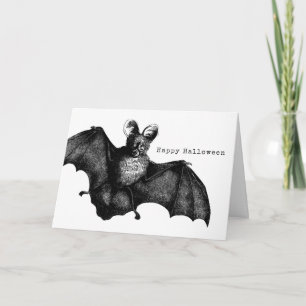 Vintages Bat Happy Halloween Karte