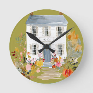 Vintages Bauernhaus Fall Porsche, benutzerdefinier Runde Wanduhr