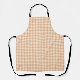 Vintages Bauernhaus Gingham, Peach & Beige Schürze