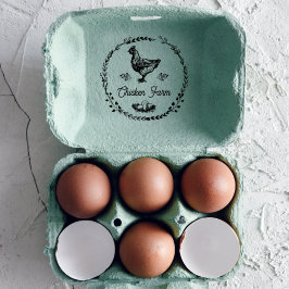Vintages Bauernhaus Hen Personalisiert Eierkarton Gummistempel