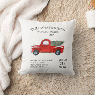 Vintages Bauernhaus Weihnachten - Familienname Pil Kissen