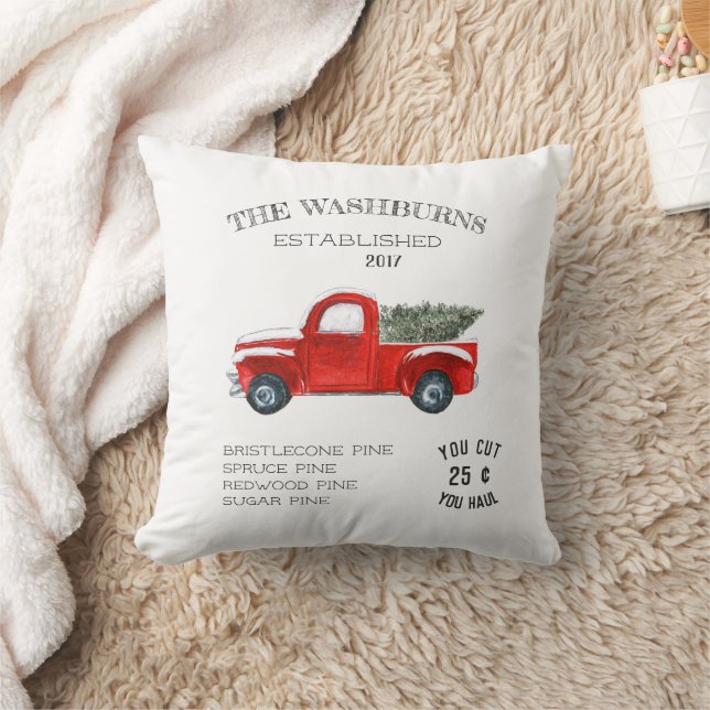 Vintages Bauernhaus Weihnachten - Familienname Pil Kissen (Decke)