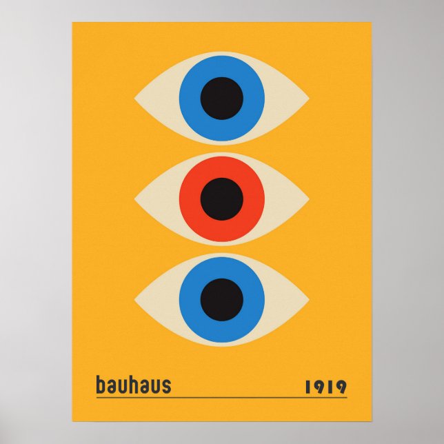 Vintages Bauhaus Geometrie Eyes Kunst Poster (Vorne)