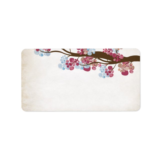 Vintages Baumlabel Adressaufkleber (Vorne)