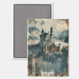 Vintages Bayern Neuschwanstein Burg Magnet