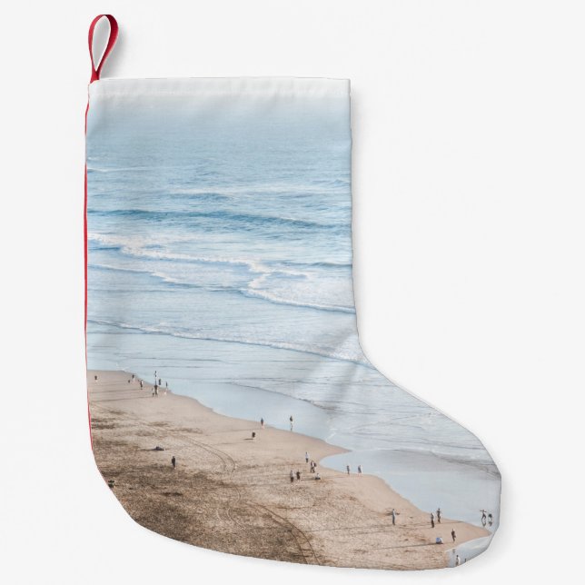 VINTAGES BEACH-FOTO KLEINER WEIHNACHTSSTRUMPF (Vorderseite)