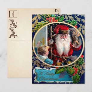 Vintages Beängstigendes Aussehen Weihnachten Postk Postkarte
