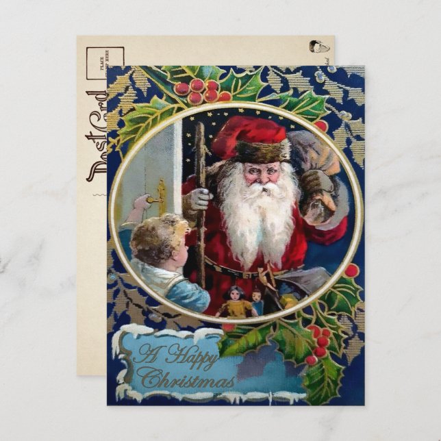 Vintages Beängstigendes Aussehen Weihnachten Postk Postkarte (Vorne/Hinten)
