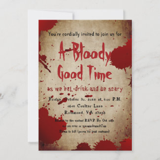 Vintages Beängstigendes Bloody Spritzer Halloween- Einladung