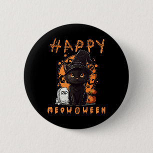 Vintages Beängstigendes Halloween-Katzenkostüm Button