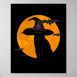Vintages Beängstigendes Halloween-Katzenkostüm Hex Poster
