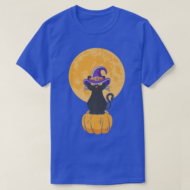Vintages Beängstigendes Halloween-Katzenkostüm Hex T-Shirt (Design vorne)