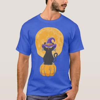 Vintages Beängstigendes Halloween-Katzenkostüm Hex T-Shirt