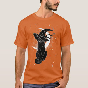 Vintages Beängstigendes Halloween-Katzenkostüm Hex T-Shirt