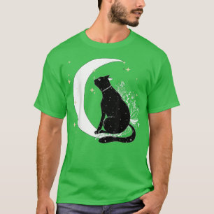 Vintages Beängstigendes Halloween-Katzenkostüm Hex T-Shirt