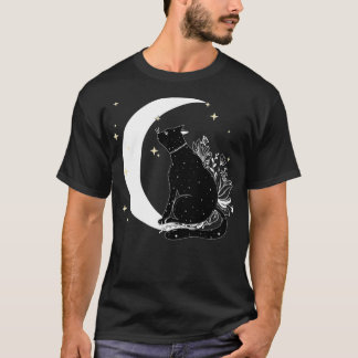 Vintages Beängstigendes Halloween-Katzenkostüm Hex T-Shirt