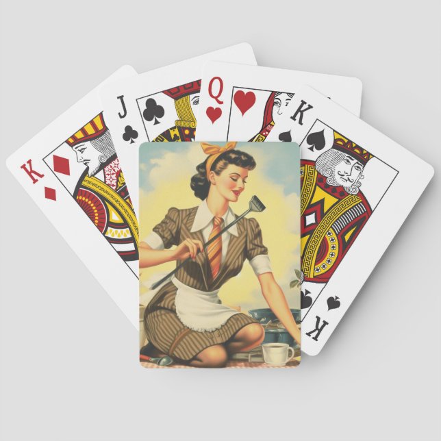 Vintages Beauty-Button Spielkarten (Rückseite)