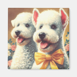 Vintages Bedlington Terrier Painting Magnet
