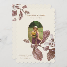 Vintages Beerdigungsprogramm für das Foto Einladung