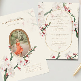 Vintages Beerdigungsprogramm für das Foto Einladung