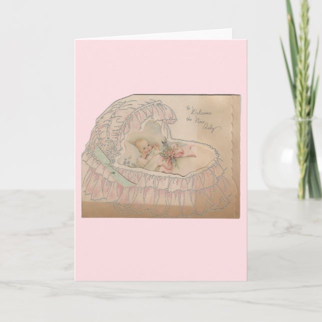 Vintages Begrüßungsgeschenk Ankündigung (Vorderseite)