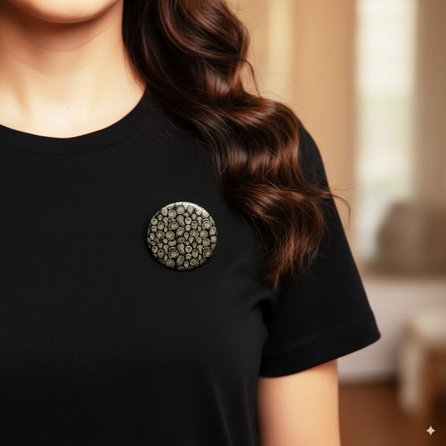 Vintages beige-fossiles Trilobit-Ammoniak-Muster Button (Von Creator hochgeladen)