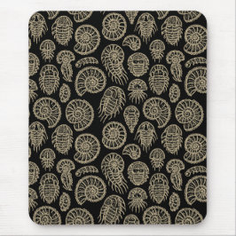 Vintages beige-fossiles Trilobit-Ammoniak-Muster Mousepad
