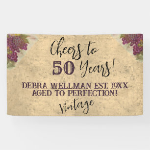 Vintages Beizen zu 50 Jahren Custom Wine Themed Banner