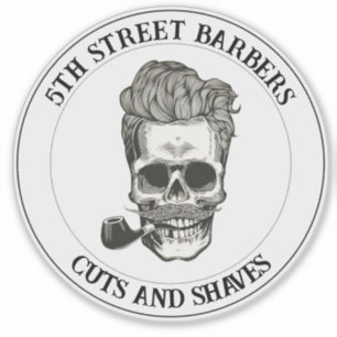 Vintages, benutzerdefinierbares Barberskull-Logo Aufkleber