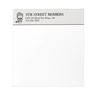 Vintages, benutzerdefinierbares Barberskull-Logo Notizblock