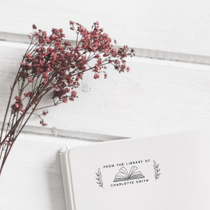 Vintages benutzerdefiniertes Bibliotheksbuch aus d Permastempel