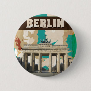 Vintages Berliner Reiseplakat Button