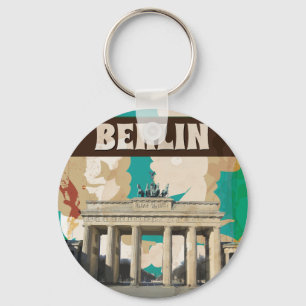 Vintages Berliner Reiseplakat Schlüsselanhänger