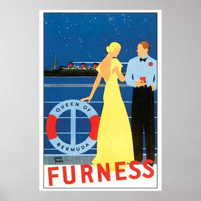Vintages Bermuda-Kreuzfahrtschiff Poster (Vorne)