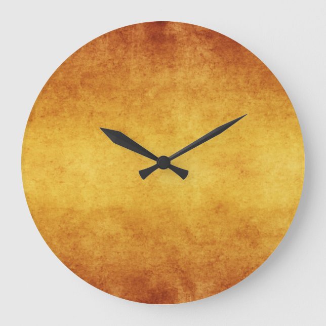 Vintages Bernsteinfarbenpapier Große Wanduhr (Vorderseite)