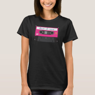 Vintages Bestes 1979 Schwarzes und rosa Kassettenb T-Shirt