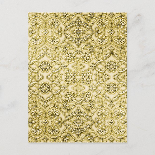 Vintages, besticktes Metallfoliendesign Postkarte (Vorderseite)