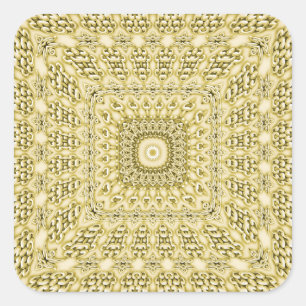 Vintages, besticktes Metallfoliendesign Quadratischer Aufkleber