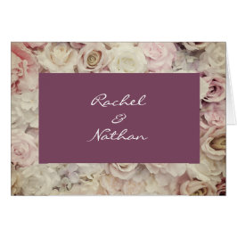 Vintages Bett von Rose Hochzeit Dankeschön Hinweis