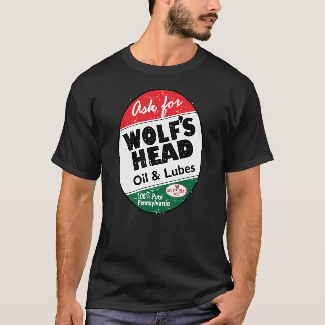 Vintages beunruhigt Wolfs Hauptzeichen T-Shirt (Vorderseite)