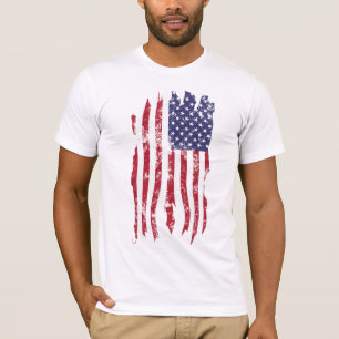 Vintages beunruhigtes Tattered US-Flaggen-Shirt T-Shirt