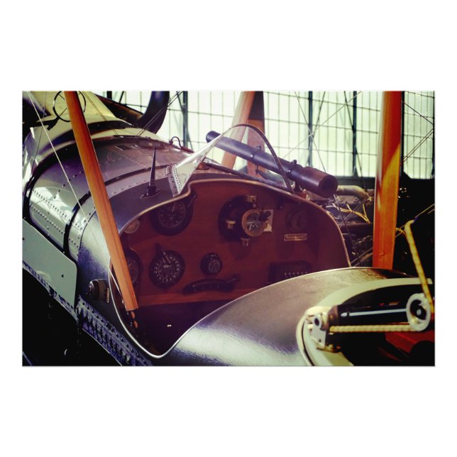 Vintages Bi-Flugzeug-Cockpit Fotodruck (Vorne)