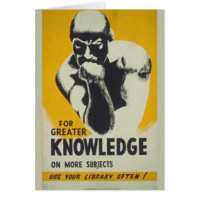 Vintages Bibliothekposter Denker Statue Librarians (Vorne)