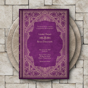 Vintages Bibliotheksbuch Einladung