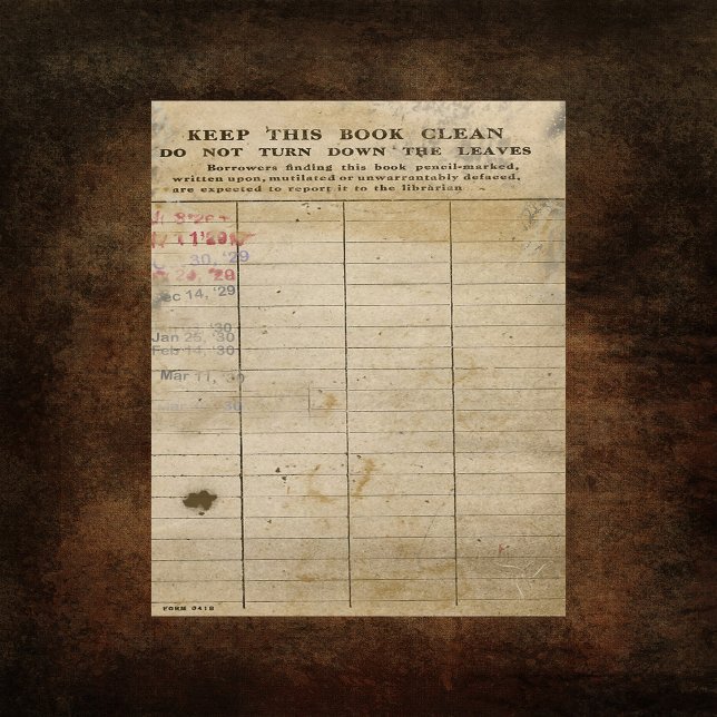 Vintages Bibliothekskartenhandbuch (Von Creator hochgeladen)