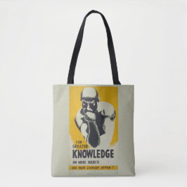 Vintages Bibliothekspposter "For more Knowledge" (