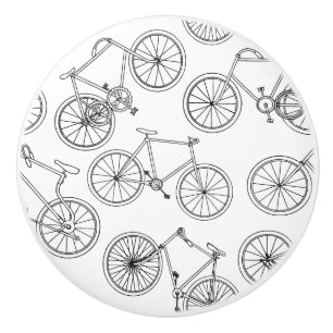 Vintages Bicycle Art Muster CUSTOM BG FARBE Keramikknauf