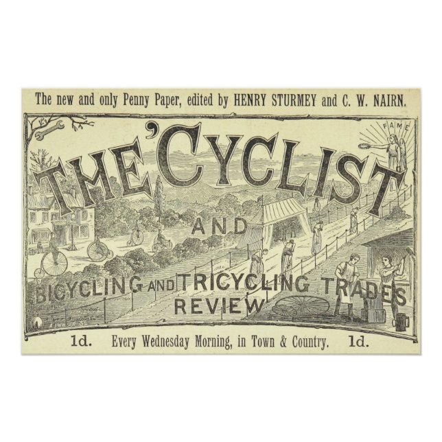 Vintages Bicycle Magazine Werbung Art Poster (Vorderseite)