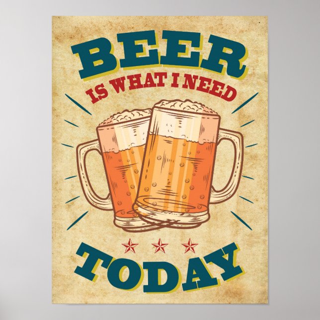 Vintages Bier Poster (Vorne)