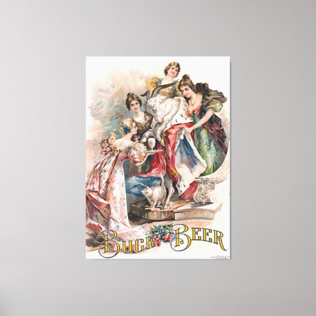 Vintages Bier-Werbeplakat Leinwanddruck (Vorderseite)